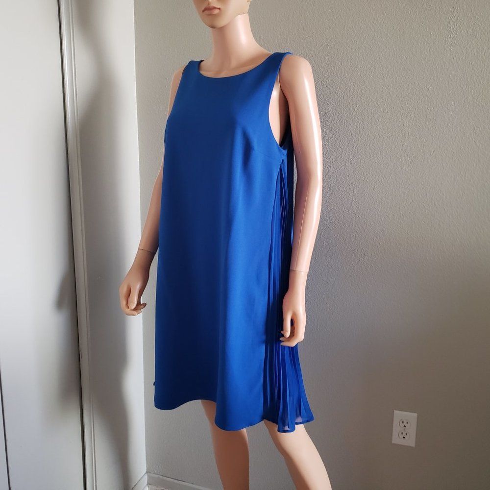 DKNY Royal Blue Pleated Cocktail Dress sz 10 New